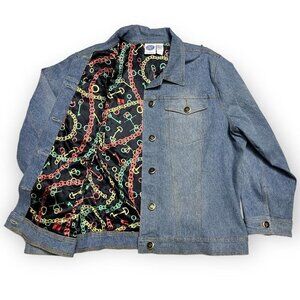 Vintage 90s Diane Gilman DG2 Designer Denim Jean Jacket - Womens XL